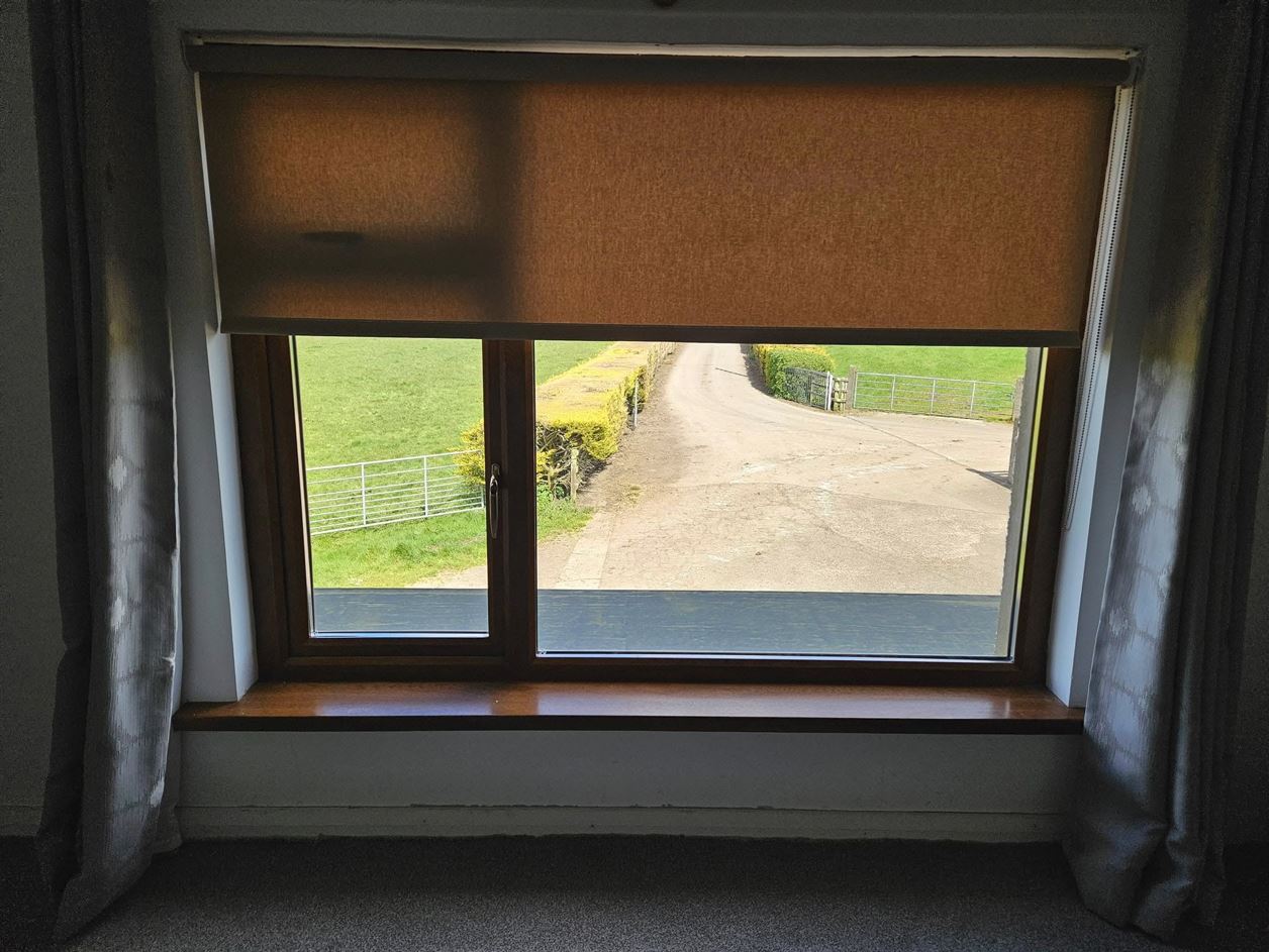 country side windows blind brown